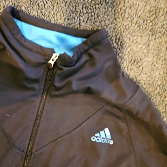 Adidas Grey/Blue Zip up Jacket - Picture 2 of 6